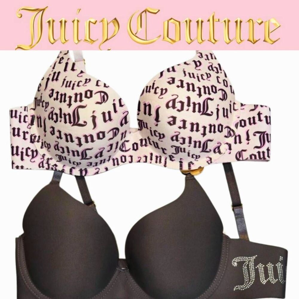 Juicy‎ Couture 2-PK Rhinestone/Juicy Logo Push-Up Bra